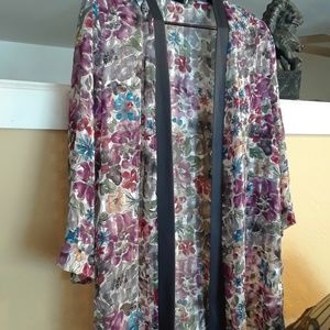 Tops - Floral Sheer Shaw, Cloak, Coverup Tops - Floral Sheer Shaw, Cloak, Coverup